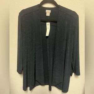 Chico’s  traveller • Navy Blue Open Front Maya Jacket in Indigo Ink color size 1